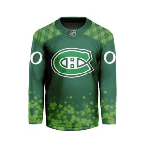 NHL Montreal Canadiens Special Design For St.Patrick's Day Hockey Jersey Collar Logo FHC1004