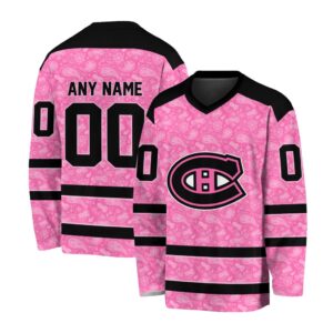 NHL Montreal Canadiens Special Pink V-neck Hockey Jersey FHJ301