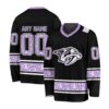 NHL Nashville Predators Special Black Hockey Fight Cancer V-neck Hockey Jersey FHJ301