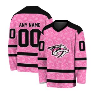 NHL Nashville Predators Special Pink V-neck Hockey Jersey FHJ301