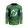 NHL New Jersey Devils Special Design For St.Patrick's Day Hockey Jersey Collar Logo FHC1004