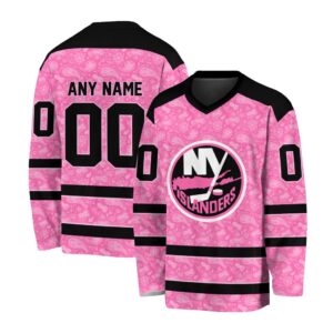 NHL New York Islanders Special Pink V-neck Hockey Jersey FHJ301