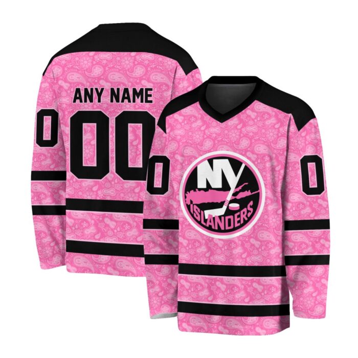 NHL New York Islanders Special Pink V-neck Hockey Jersey FHJ301