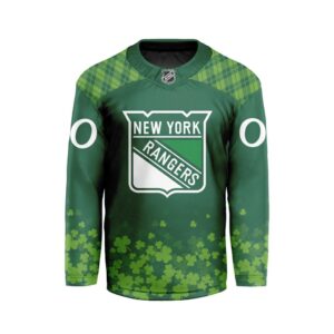 NHL New York Rangers Special Design For St.Patrick's Day Hockey Jersey Collar Logo FHC1004