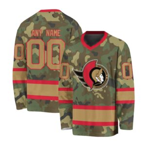 NHL Ottawa Senators Special Camo Design V-neck Hockey Jersey FHJ302