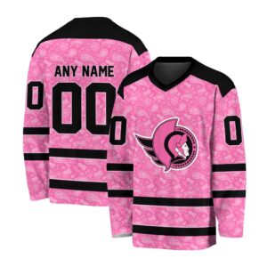 NHL Ottawa Senators Special Pink V-neck Hockey Jersey FHJ301