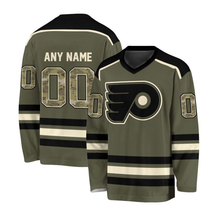 NHL Philadelphia Flyers Special Camo V-neck Hockey Jersey FHJ301