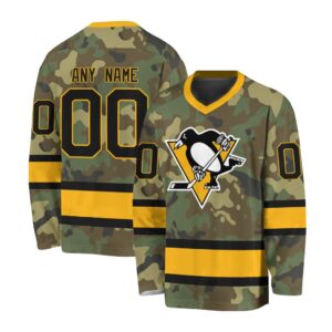 NHL Pittsburgh Penguins Special Camo Design V-neck Hockey Jersey FHJ302