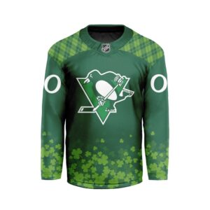 NHL Pittsburgh Penguins Special Design For St.Patrick's Day Hockey Jersey Collar Logo FHC1004