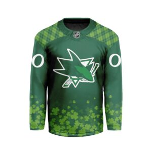 NHL San Jose Sharks Special Design For St.Patrick's Day Hockey Jersey Collar Logo FHC1004