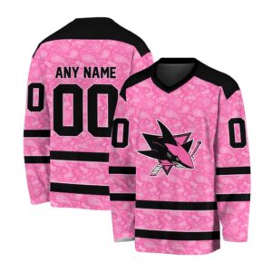 NHL San Jose Sharks Special Pink V-neck Hockey Jersey FHJ301