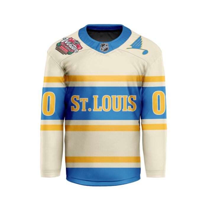 NHL St. Louis Blues Personalized 2025 Winter Classic Hockey Jersey Collar Logo