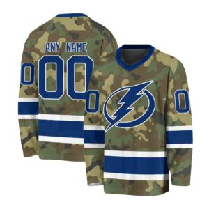 NHL Tampa Bay Lightning Special Camo Design V-neck Hockey Jersey FHJ302