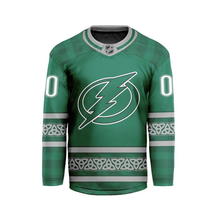 NHL Tampa Bay Lightning Special Design For St.Patrick's Day Hockey Jersey Collar Logo FHC1003