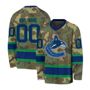 NHL Vancouver Canucks Special Camo Design V-neck Hockey Jersey FHJ302