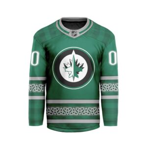 NHL Winnipeg Jets Special Design For St.Patrick's Day Hockey Jersey Collar Logo FHC1003