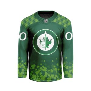 NHL Winnipeg Jets Special Design For St.Patrick's Day Hockey Jersey Collar Logo FHC1004