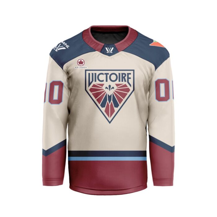 PWHL Montreal Victoire Personalized 2024-2025 Away Hockey Jersey Collar Logo