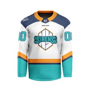 PWHL New York Sirens Personalized 2024-2025 Away Hockey Jersey Collar Logo