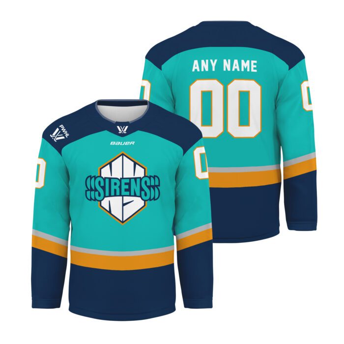 PWHL New York Sirens Personalized 2024-2025 Home Hockey Jersey Collar Logo