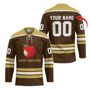 Personalized Angry Orchard Brown Lace Hockey Jersey