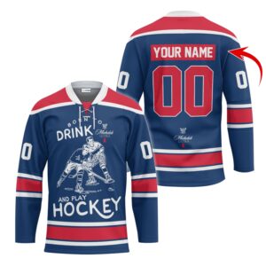 Personalized Born To Drink Michelob ULTRA and Play Lace Hockey Jersey