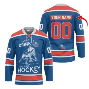 Personalized Born To Drink Natural Light and Play Lace Hockey Jersey