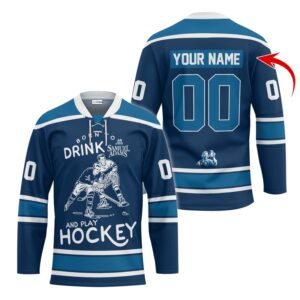 Personalized Born To Drink Samuel Adams and Play Lace Hockey Jersey