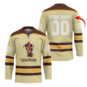 Personalized Captain Morgan Beige Lace Hockey Jersey