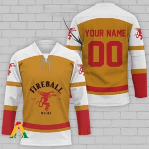 Personalized Fireball Whiskey Lace Hockey Jersey