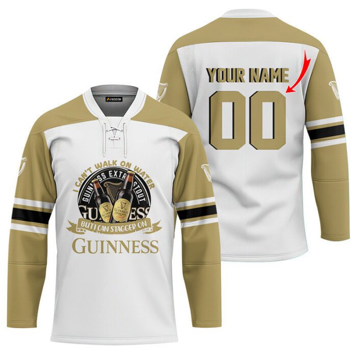 Personalized I Can Stagger On Guinness Beer Lace Hockey Jersey