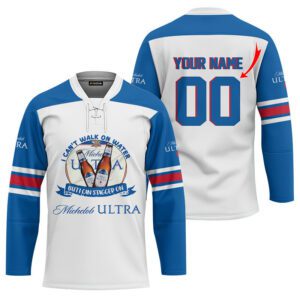 Personalized I Can Stagger On Michelob ULTRA Lace Hockey Jersey