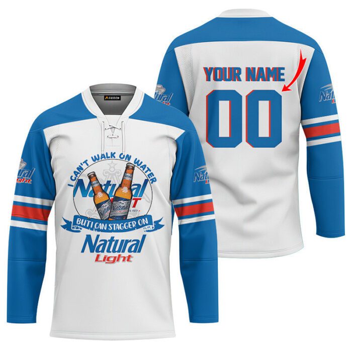 Personalized I Can Stagger On Natural Light Lace Hockey Jersey