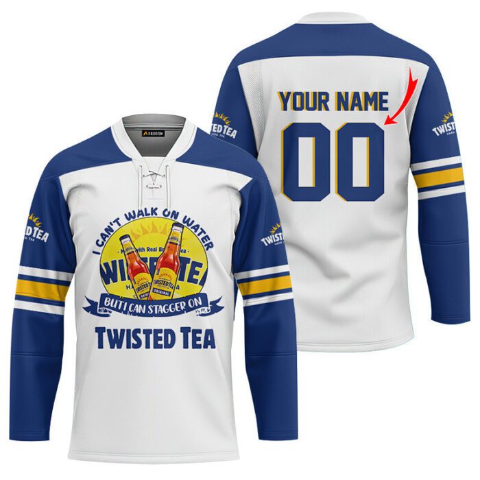 Personalized I Can Stagger On Twisted Tea Lace Hockey Jersey