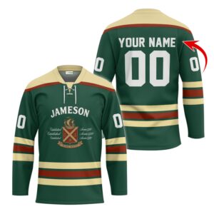 Personalized Jameson Green Lace Hockey Jersey