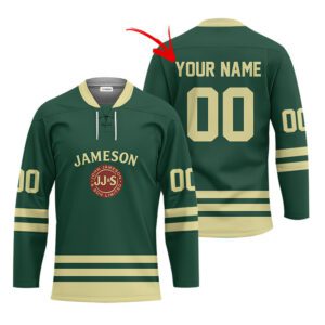 Personalized Jameson Green Retro Lace Hockey Jersey