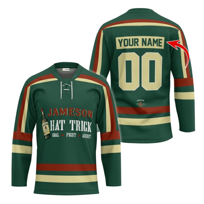 Personalized Jameson Hat Trick Lace Hockey Jersey