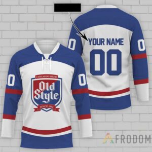 Personalized Old Style Beer Lace Hockey Jersey