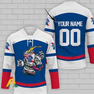 Personalized Pabst Blue Ribbon Lace Hockey Jersey