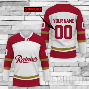 Personalized Rainier Beer Lace Hockey Jersey