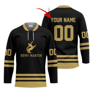 Personalized Remy Martin Black Retro Lace Hockey Jersey