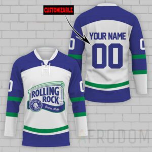 Personalized Rolling Rock Lace Hockey Jersey