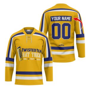 Personalized Twisted Tea Hat Trick Lace Hockey Jersey