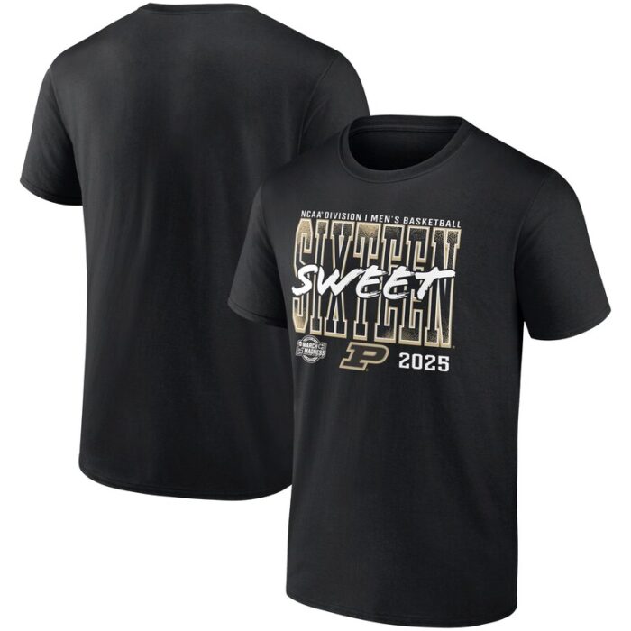 Purdue Boilermakers 2025 NCAA Men's Basketball Tournament March Madness Sweet 16 T-Shirt - Black
