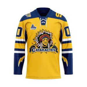 QMJHL Shawinigan Cataractes Personalized Yellow Lace Hockey Jersey