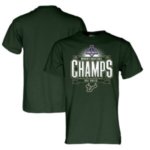 South Florida Bulls Blue 84 Unisex 2025 AAC Women's Basketball Conference Tournament Champions T-Shirt - Green