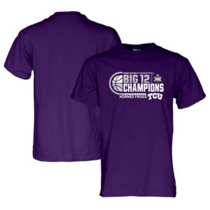 TCU Horned Frogs Blue 84 2025 Big 12 Women's Basketball Conference Tournament Champions Locker Room T-Shirt - Purple