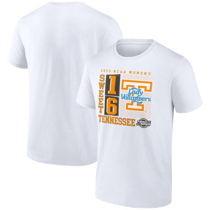 Tennessee Volunteers 2025 NCAA Women's Basketball Tournament March Madness Sweet 16 No Look Pass T-Shirt - White