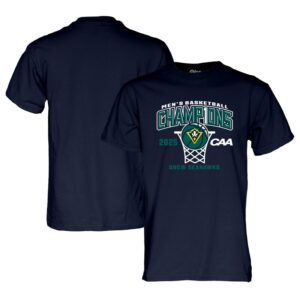 UNC Wilmington Seahawks Blue 84 Unisex 2025 CAA Men's Basketball Conference Tournament Champions T-Shirt - Navy