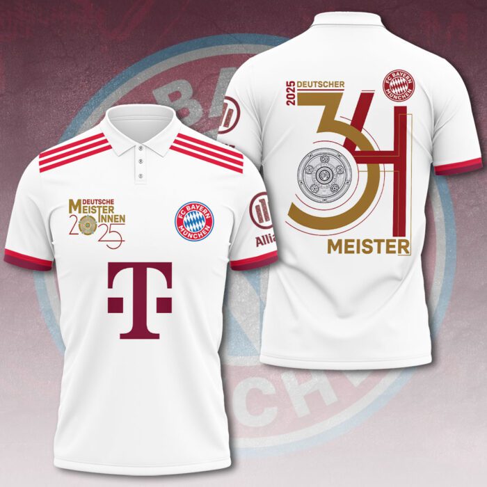 FC Bayern Munchen Champion 2024/25 Bundesliga Polo Shirt GCL1525